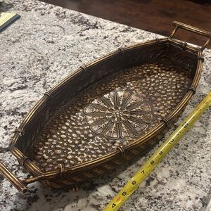 Decorative Metal Oval Tray